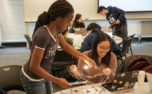 MIT students explore the practical application of electromagnetic concepts through 8.02 (Electricity and Magnetism) class experiments.