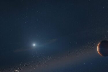 Artist's rendition of a newly discovered Jupiter-like exoplanet orbiting a white dwarf, or dead star.