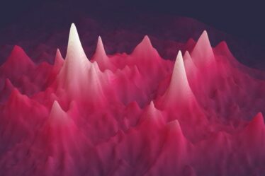 mountainous structure created by Josh Borrow from a SWIFT cosmological simulation