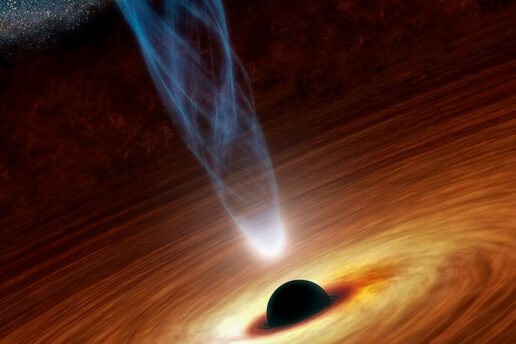 swirling black hole sucking in gas