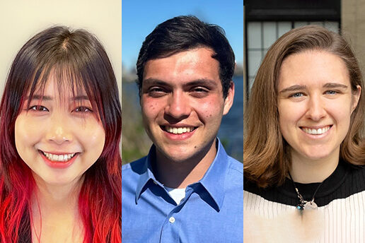 headshots of 2024 Fulbright winners: April Cheng, Ryan McTigue, and Olivia Rosenstein