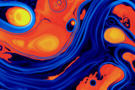 The figure shows the turbulent phase of a 2D ab initio kinetic simulation of the plasma in a collisionless accretion disk obtained with the OSIRIS Particle-in-Cell code.