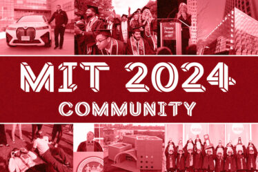 graphic for MIT 2024 Community with images of related to MIT above and below