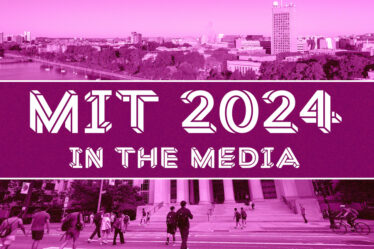 graphic for MIT 2024 In the Media with images of MIT campus on top and bottom