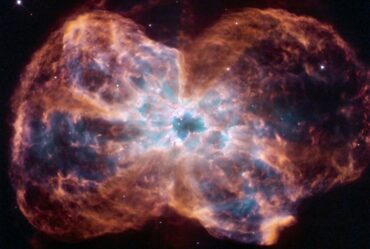 The planetary nebula NGC 2440 as photographed by the Hubble Space Telescope.