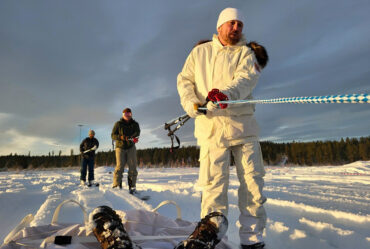 US Army Major Mathew Hefner training in Norway with Fiber computer base layer.